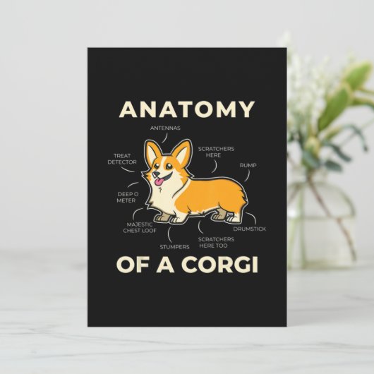 Corgi Dankeskarte (Stehend Vorderseite)