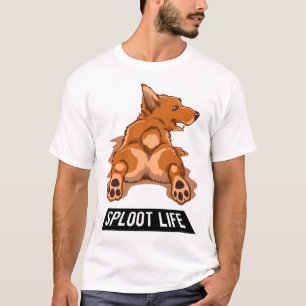 Corgi, der Sploot Leben Splooting ausdehnt T-Shirt
