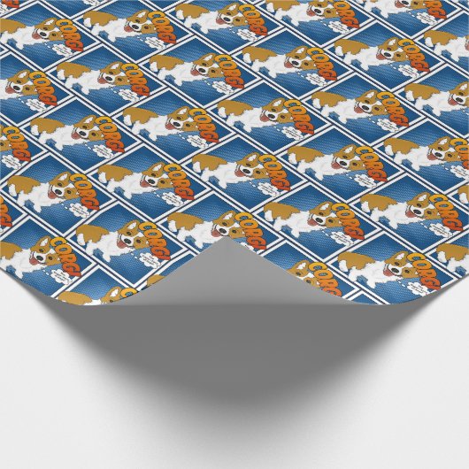 Corgi, Der Super-Held der Hunde! Geschenkpapier (Ecke)