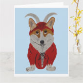 Corgi Devil Karte (Gelbe Blume)