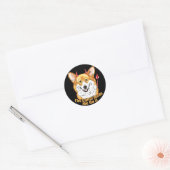 Corgi Devil ließ mich das tun Runder Aufkleber (Umschlag)