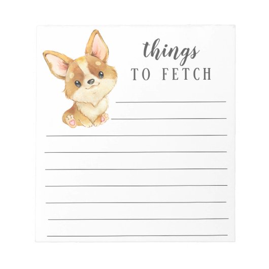 Corgi Dinge zu holen Notizblock (Vorderseite)