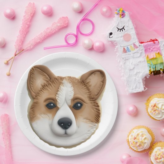Corgi Dog 3D Inspiriert Pappteller (Party)