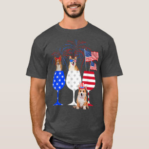 Corgi Dog 4th Of July Outfit Red White Blue Wine G T-Shirt