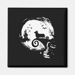 Corgi Dog And Moon Halloween Anzug Dog Lover Fun Magnet