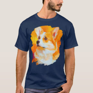 Corgi Dog Art Colour Painting Hunde künstlerische  T-Shirt