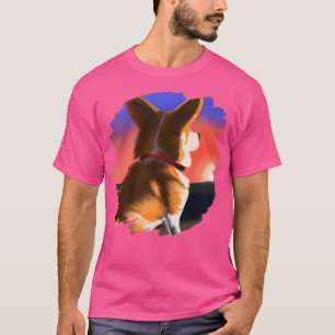 Corgi Dog Art Sunset Vintag Retro Corgis Hunde199 T-Shirt