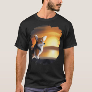 Corgi Dog Art Sunset Vintag Retro Corgis Hunde49 T-Shirt