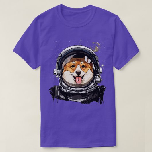 Corgi Dog Astronaut Weltraumforschung Astronomie L T-Shirt (Design vorne)