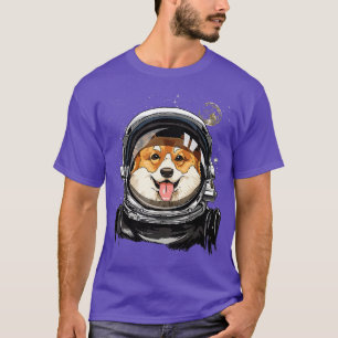 Corgi Dog Astronaut Weltraumforschung Astronomie L T-Shirt