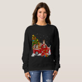 Corgi Dog auf Red Truck Weihnachten Pajama Funny X Sweatshirt (Vorne ganz)