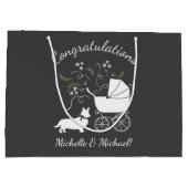 Corgi Dog Baby Dusche Welpe Welsh Pembroke Große Geschenktüte (Rückseite)