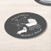 Corgi Dog Baby Dusche Welpe Welsh Pembroke Runder Pappuntersetzer (Angewinkelt)