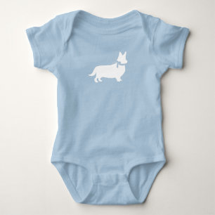 Corgi Dog Baby Shower Welsh Blue Boy Baby Strampler