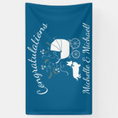 Corgi Dog Baby Shower Welsh Blue Boy Banner (Vertikal)