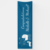 Corgi Dog Baby Shower Welsh Blue Boy Banner (Vertikal)