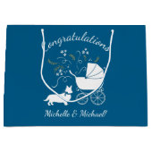 Corgi Dog Baby Shower Welsh Blue Boy Große Geschenktüte (Vorderseite)