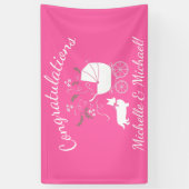 Corgi Dog Babydusche Welpe Gray Welsh Pink Girl Banner (Vertikal)