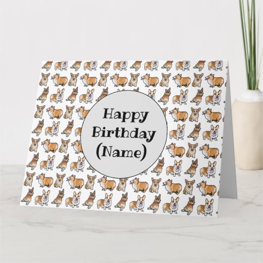Corgi Dog Birthday Card Karte (Vorderseite)