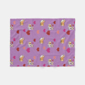 Corgi Dog Blanket Lila mit Herz Fleecedecke (Vorderseite (Horizontal))