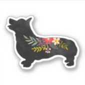 Corgi Dog Breed Boho Silhouette Aufkleber (Vorderseite)