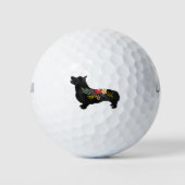 Corgi Dog Breed Boho Silhouette Golfball (Vorderseite)