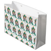 Corgi Dog Breed Christmas Große Geschenktüte (Vorderseite Schrägansicht)
