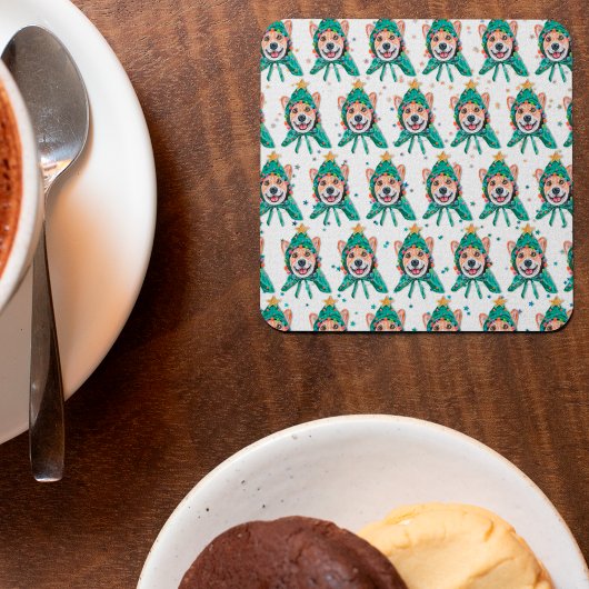 Corgi Dog Breed Christmas Rechteckiger Pappuntersetzer