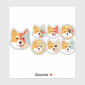 CORGI DOG CHARACTER SET AUFKLEBER (Blatt)