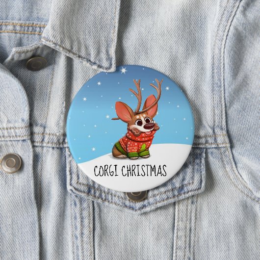 Corgi Dog Christmas Button (Beispiel)