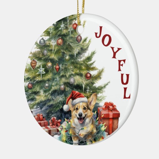 Corgi Dog Christmas Keramik Ornament (Links)