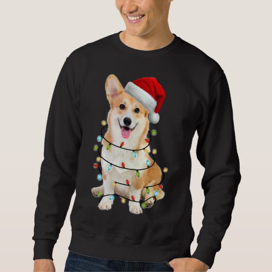 Corgi Dog Christmas Light Sweatshirt (Vorderseite)