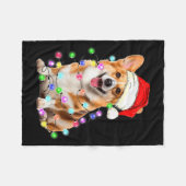 Corgi Dog Christmas Lights Pajama Funny  Fleecedecke (Vorderseite (Horizontal))