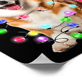 Corgi Dog Christmas Lights Pajama Funny Poster (Ecke)