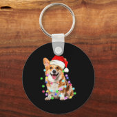 Corgi Dog Christmas Lights Pajama Funny Schlüsselanhänger (Vorderseite)