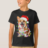 Corgi Dog Christmas Lights Pajama Funny  T-Shirt (Vorderseite)