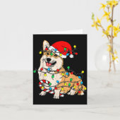 Corgi Dog Christmas Lights Pajama Santa Xmas Pet D Karte (Gelbe Blume)