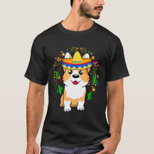 Corgi Dog Cinco de Mayo Th Mai Feier T-Shirt