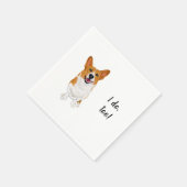 Corgi Dog Custom Cocktail Napkin Serviette (Ecke)