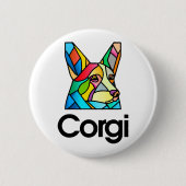Corgi Dog Eigentümer Pembroke Walisisch Corgi Men  Button (Vorderseite)