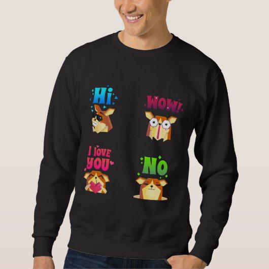 Corgi Dog Emotion Sweatshirt (Vorderseite)