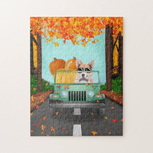 Corgi Dog Fall Pumpkin Puzzle (Vertikal)