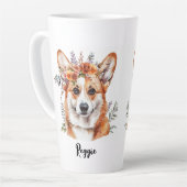Corgi Dog Floral Sublimation Design Milchtasse (Linke Ecke)