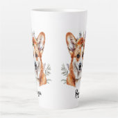 Corgi Dog Floral Sublimation Design Milchtasse (Vorderseite)
