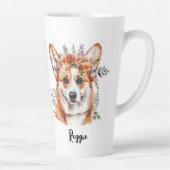 Corgi Dog Floral Sublimation Design Milchtasse (Rechts)