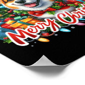 Corgi Dog Frohe Weihnachtskorgmas Matching Christm Poster (Ecke)