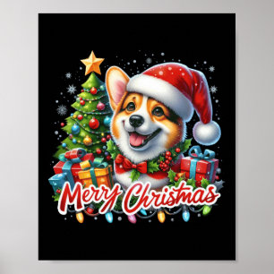 Corgi Dog Frohe Weihnachtskorgmas Matching Christm Poster