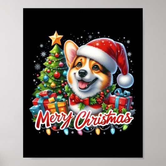 Corgi Dog Frohe Weihnachtskorgmas Matching Christm Poster (Vorne)