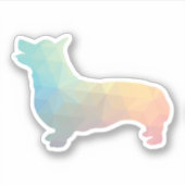 Corgi Dog Geometric Muster Silhouette Pastell Aufkleber (Vorderseite)