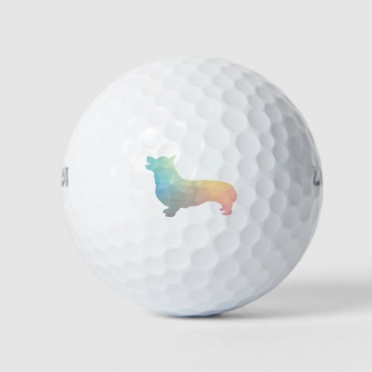 Corgi Dog Geometric Muster Silhouette Pastell Golfball (Vorderseite)